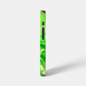 Coque iPhone 12 Mini Fleur Dahlia verte (Côté gauche)