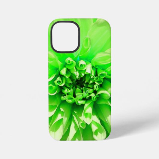 Coque iPhone 12 Mini Fleur Dahlia verte (Verso)