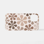 Coque iPhone 12 Mini Fleurs Abstraites (B) Crème Brown de Taupe (Verso Horizontal)