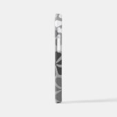 Coque iPhone 12 Mini Fleurs Abstraites Gris noir blanc (Côté gauche)