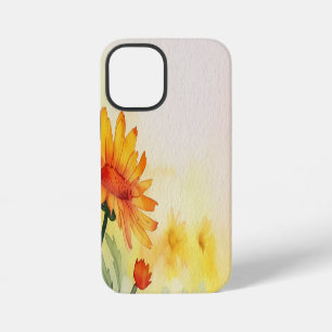 Coque iPhone 12 Mini Fleurs aquarelles modernes & image personnalisée