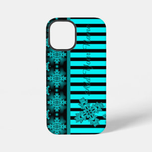 Coque iPhone 12 Mini Fleurs Artdeco dans un style rétro, ajoutez votre
