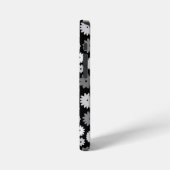 Coque iPhone 12 Mini Fleurs monochromes à motif répétitif (Côté gauche)