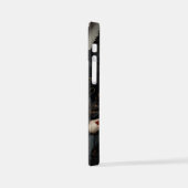 Coque iPhone 12 Mini Fleurs noires et blanches (Côté gauche)