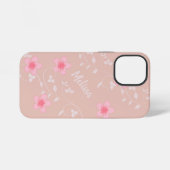Coque iPhone 12 Mini Floral rose beige (Verso Horizontal)