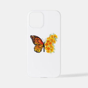 Coque iPhone 12 Mini Flower Butterfly with Yellow California Poppy