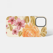 Coque iPhone 12 Mini Fond floral élégant (Verso Horizontal)