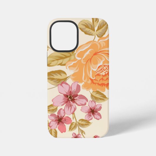 Coque iPhone 12 Mini Fond floral élégant (Verso)