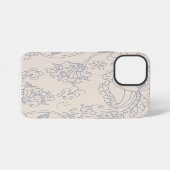 Coque iPhone 12 Mini Fond floral vintage (Verso Horizontal)