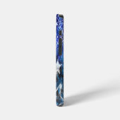 Coque iPhone 12 Mini Fond spatial avec étoiles (Côté gauche)