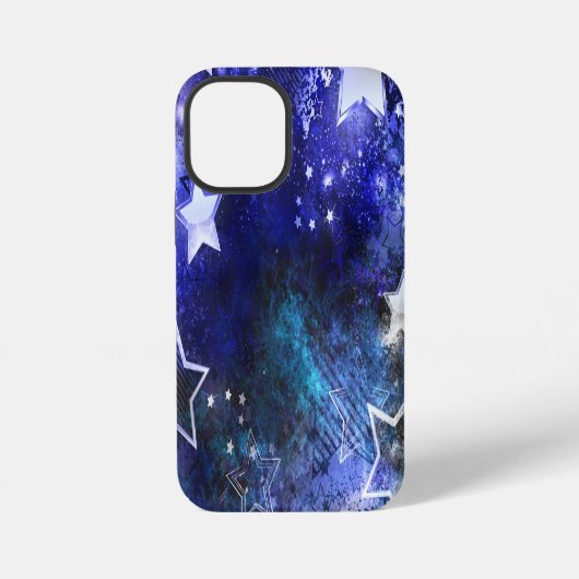 Coque iPhone 12 Mini Fond spatial avec étoiles (Verso)