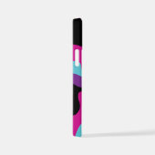 Coque iPhone 12 Mini Fonte cardiaque - rose, violet, bleu et noir (Côté droit)