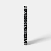 Coque iPhone 12 Mini Formes Aztec Motif gris noir (Côté gauche)