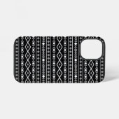 Coque iPhone 12 Mini Formes Aztec Motif gris noir (Verso Horizontal)