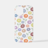 Coque iPhone 12 Mini Fuzzy Flower Rpt Pattern Pastels on White (Verso)