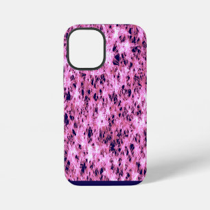 Coque iPhone 12 Mini Girly Néon Rose Électrique Textile Art