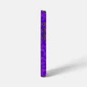 Coque iPhone 12 Mini Girly Purple Glitter Monogram Script Name (Côté gauche)