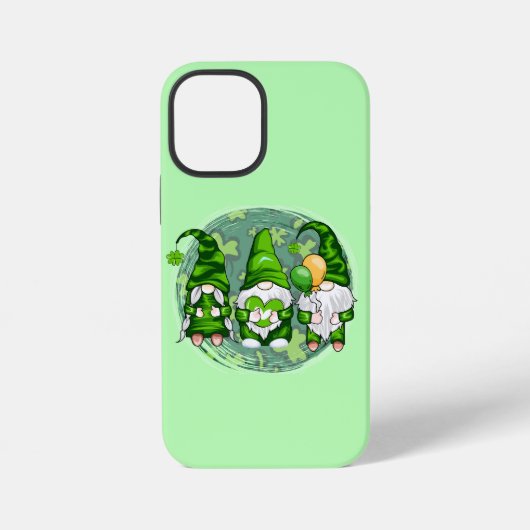 Coque iPhone 12 Mini Gnomes de la Saint-Patrick Gnomes Trèfle-54989 (Verso)
