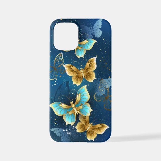 Coque iPhone 12 Mini Golden butterflies (Verso)