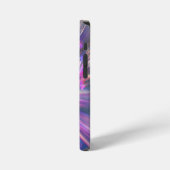 Coque iPhone 12 Mini Graphique énergétique abstrait rose et bleu néon (Côté gauche)