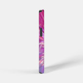 Coque iPhone 12 Mini Graphique énergétique abstrait rose et bleu néon (Côté droit)