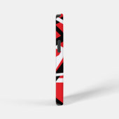Coque iPhone 12 Mini Graphisme noir, rouge et blanc (Côté droit)