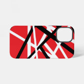 Coque iPhone 12 Mini Graphisme noir, rouge et blanc (Verso Horizontal)