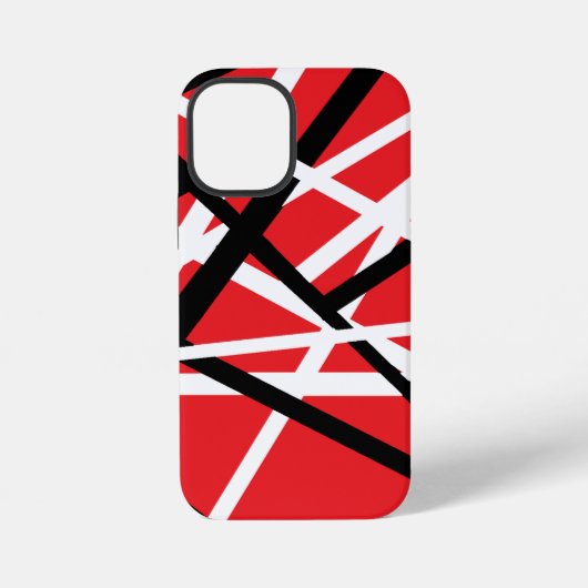 Coque iPhone 12 Mini Graphisme noir, rouge et blanc (Verso)