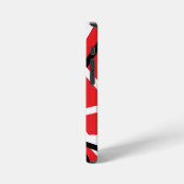 Coque iPhone 12 Mini graphisme rouge, noir et blanc (Côté gauche)