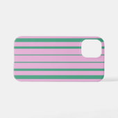 Coque iPhone 12 Mini Green Stripes and Soft Pink iPhone 12 Mini Case (Verso Horizontal)