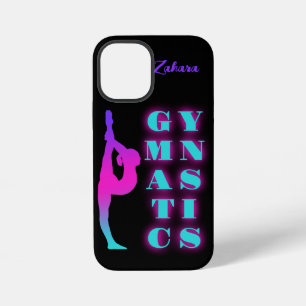 Coque iPhone 12 Mini Gymnastique Violet Rose Turquoise Ombre Personnali