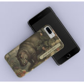 Coque iPhone 12 Mini Hippo botanique vintage, personnalisable