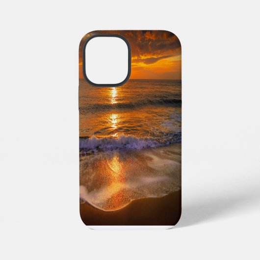 Coque iPhone 12 Mini Horizon d'Océan Doré (Verso)