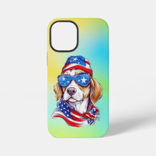 Coque iPhone 12 Mini Horloge ronde 4 juillet sublimation de chien-66361