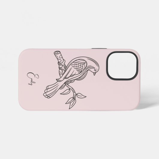 Coque iPhone 12 Mini Illustration d'art Abstrait en ligne simple, Boho (Verso Horizontal)