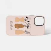 Coque iPhone 12 Mini Illustration de femmes boho abstraites, tons terre (Verso Horizontal)