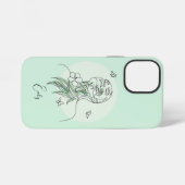 Coque iPhone 12 Mini Illustration féminine Abstraite Simple Line Art (Verso Horizontal)