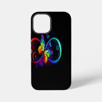 Infini vibrant avec papillon arc-en-ciel sur fond