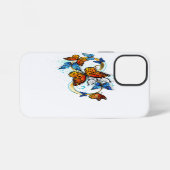 Coque iPhone 12 Mini Infinité de papillons monarques (Verso Horizontal)
