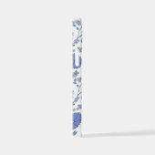 Coque iPhone 12 Mini Jacobean Floral Big Motif Blues sur blanc (Côté droit)