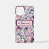 Coque iPhone 12 Mini Jardin de lavande rose rose printanier (Verso)