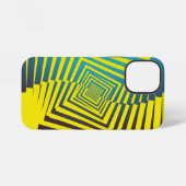 Coque iPhone 12 Mini Jaune clair vert Abstrait Motif de style jungle (Verso Horizontal)