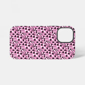Coque iPhone 12 Mini Jolies fleurs noires et blanches (Verso Horizontal)