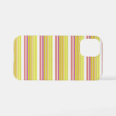 Coque iPhone 12 Mini Jolies rayures blanches jaunes (Verso Horizontal)