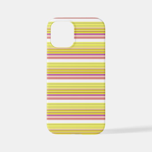 Coque iPhone 12 Mini Jolies rayures blanches jaunes (Verso)