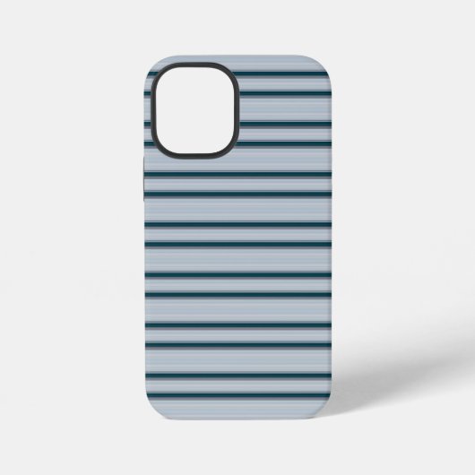 Coque iPhone 12 Mini Jolies rayures bleu gris (Verso)