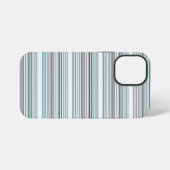 Coque iPhone 12 Mini Jolies rayures grises aqua (Verso Horizontal)