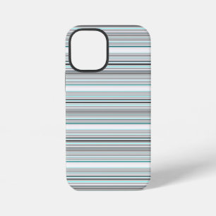 Coque iPhone 12 Mini Jolies rayures grises aqua