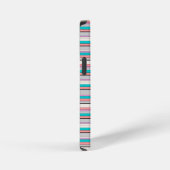 Coque iPhone 12 Mini Jolies rayures grises aqua (Côté droit)