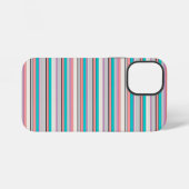 Coque iPhone 12 Mini Jolies rayures grises aqua (Verso Horizontal)